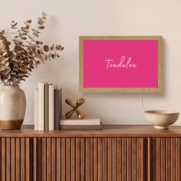 Toedeloe - Roze Light Box met kabel (Tafellamp) klein -sfeer2