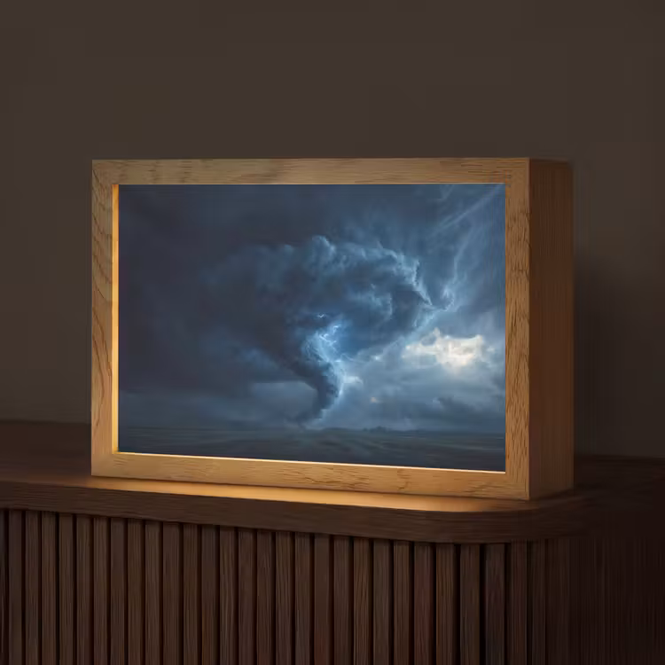 Tornado - Duister - Wolken Light Box met kabel (Tafellamp) klein -z3d_website