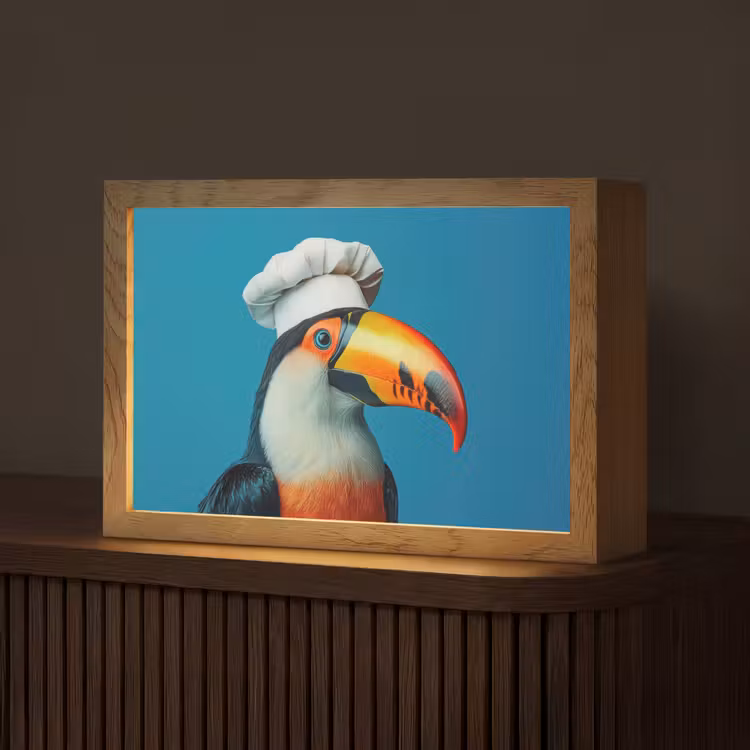 Toekan - Papegaai - Vogel - Koksmuts Light Box met kabel (Tafellamp) klein -z3d_website
