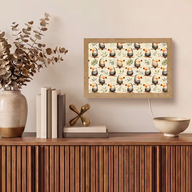 Toekans - Exotisch - Kleurrijk Light Box met kabel (Tafellamp) klein 924 -sfeer2
