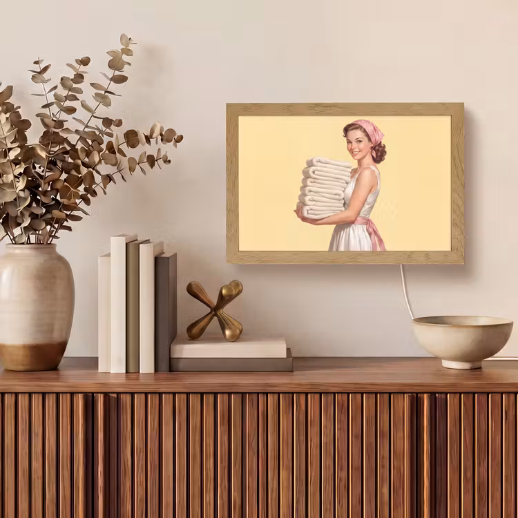 Handdoeken - Vrouw - Jurk - Roze Light Box met kabel (Tafellamp) klein -sfeer2