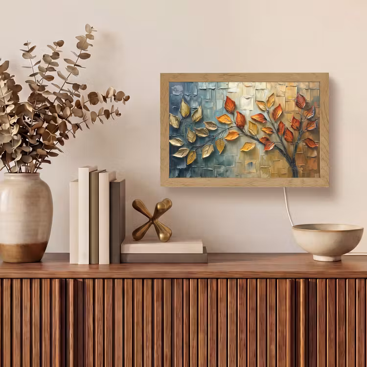 Boom - Abstract - Natuur - Kunst Light Box met kabel (Tafellamp) klein -sfeer2