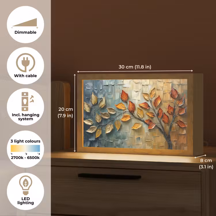 Boom - Abstract - Natuur - Kunst Light Box met kabel (Tafellamp) klein -USP_EN