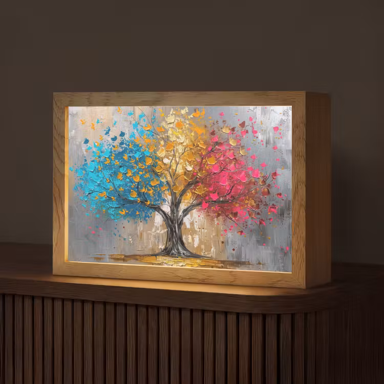 Boom - Kleurrijk - Grijs - Modern Light Box met kabel (Tafellamp) klein -z3d_website