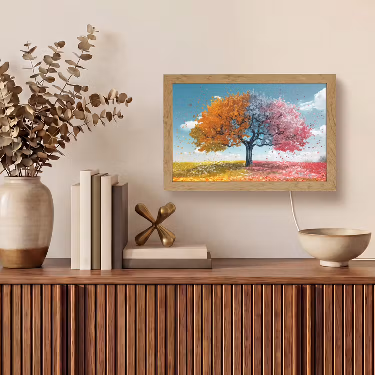 Boom - Kleurrijk - Natuur - Levensboom Light Box met kabel (Tafellamp) klein -sfeer2