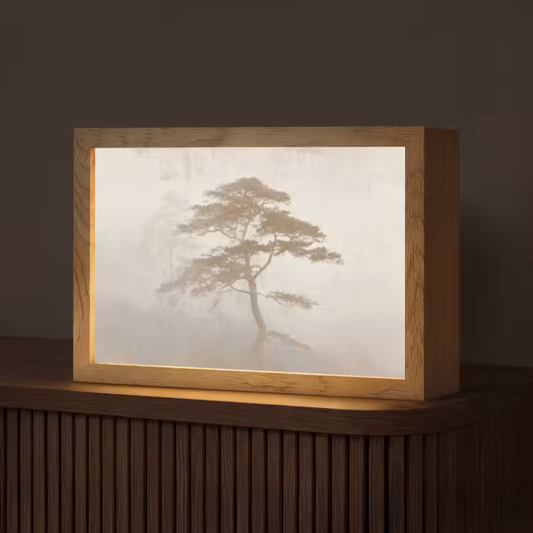 Boom - Oosterse stijl - Landschap Light Box met kabel (Tafellamp) klein -z3d_website