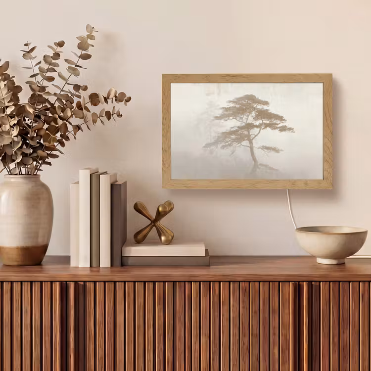 Boom - Oosterse stijl - Landschap Light Box met kabel (Tafellamp) klein -sfeer2