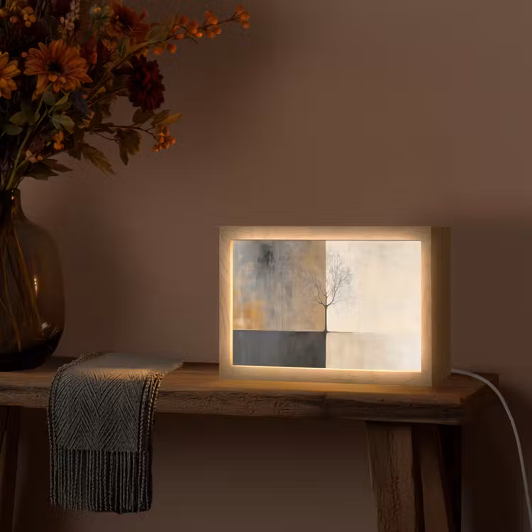 Boom - Vlakken - Takken - Kleurverloop Light Box met kabel (Tafellamp) klein -sfeer4