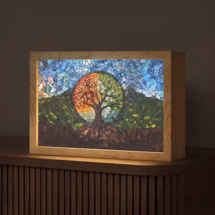 Boom - Seizoenen - Mozaïek - Bergen Light Box met kabel (Tafellamp) klein -z3d_website