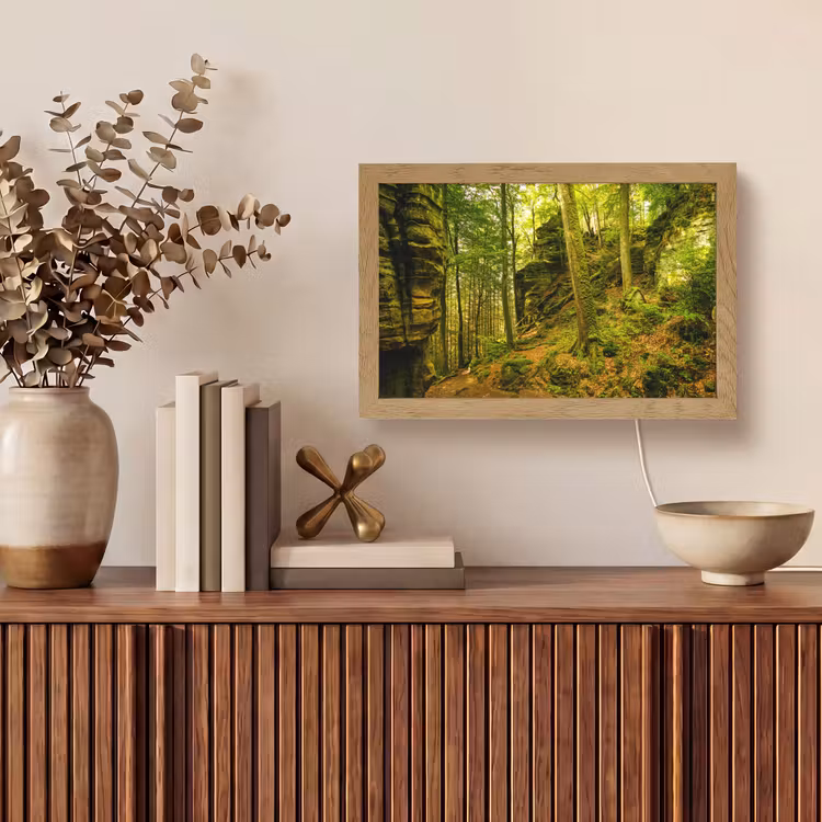 Bomen - Steen - Bos - Natuur - Planten Light Box met kabel (Tafellamp) klein -sfeer2