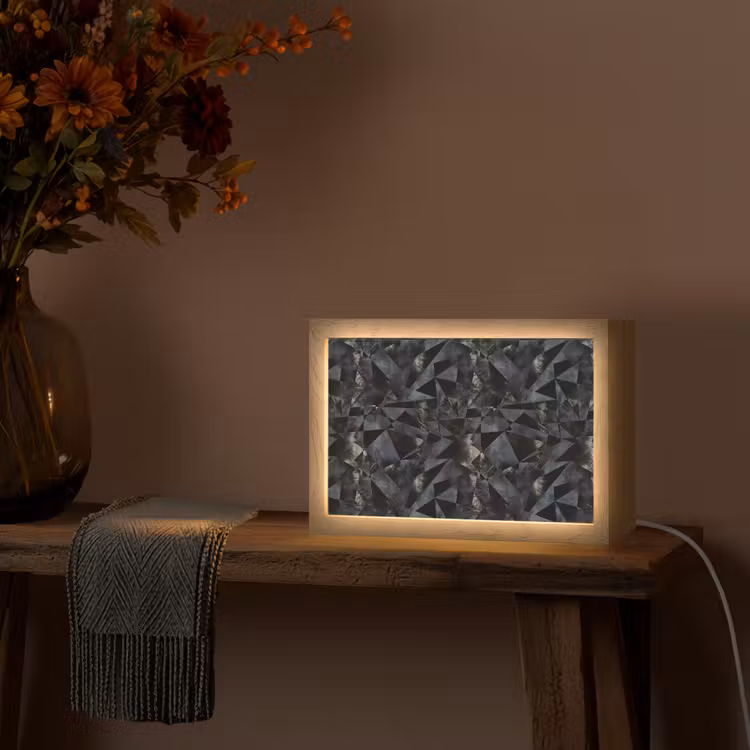 Driehoeken - Abstract - Donker Light Box met kabel (Tafellamp) klein 924 -sfeer4
