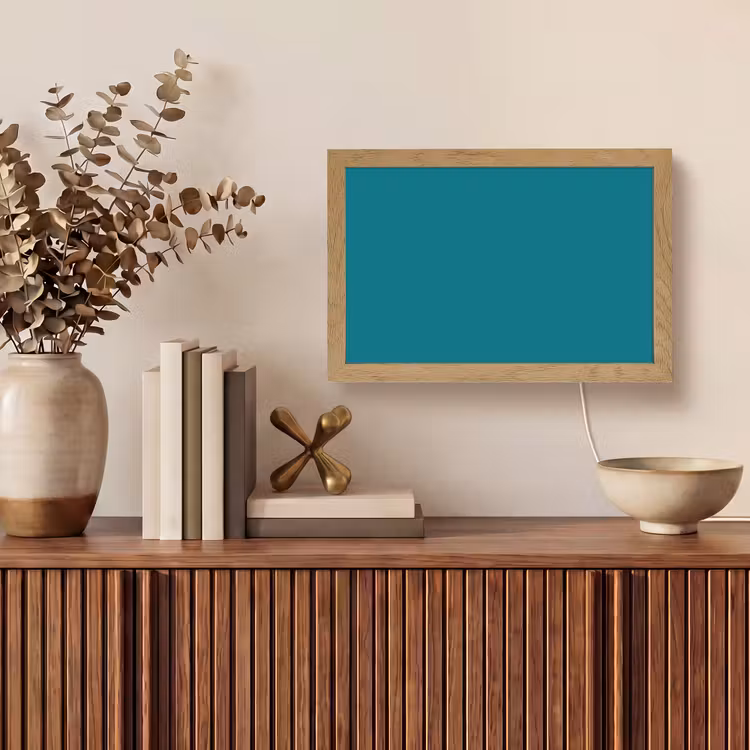 Tropical - Peacock - Blauw Light Box met kabel (Tafellamp) klein 924 -sfeer2