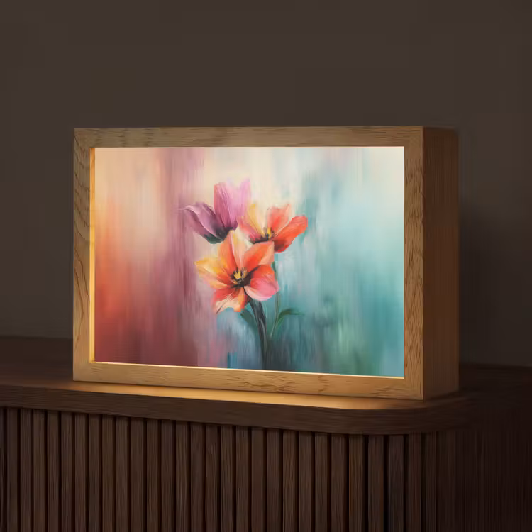 Tulpen - Lichtreflecties - Kleurverloop Light Box met kabel (Tafellamp) klein -z3d_website