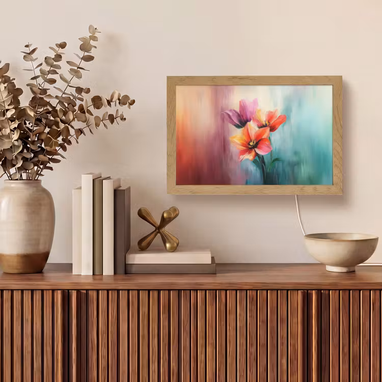 Tulpen - Lichtreflecties - Kleurverloop Light Box met kabel (Tafellamp) klein -sfeer2