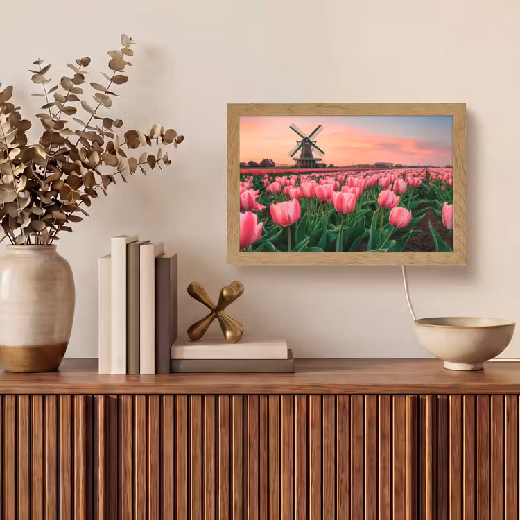 Tulpen - Molen - Nederland Light Box met kabel (Tafellamp) klein -sfeer2