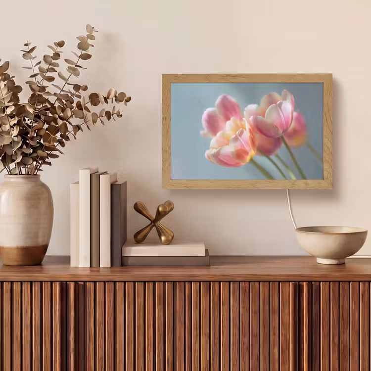 Tulpen - Roze - Stelen Light Box met kabel (Tafellamp) klein -sfeer2