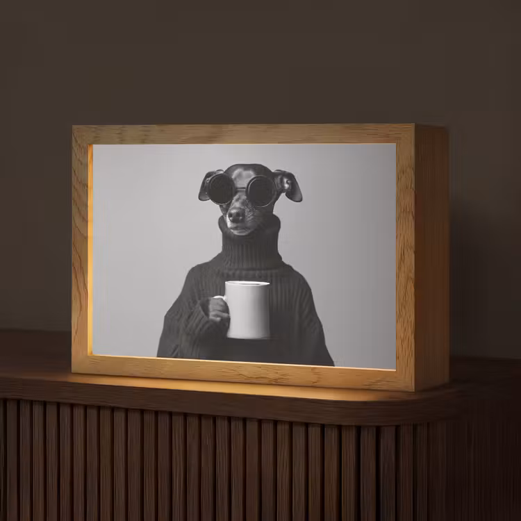 Coltrui - Hond - Bril - Mok Light Box met kabel (Tafellamp) klein -z3d_website