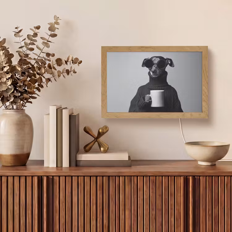 Coltrui - Hond - Bril - Mok Light Box met kabel (Tafellamp) klein -sfeer2