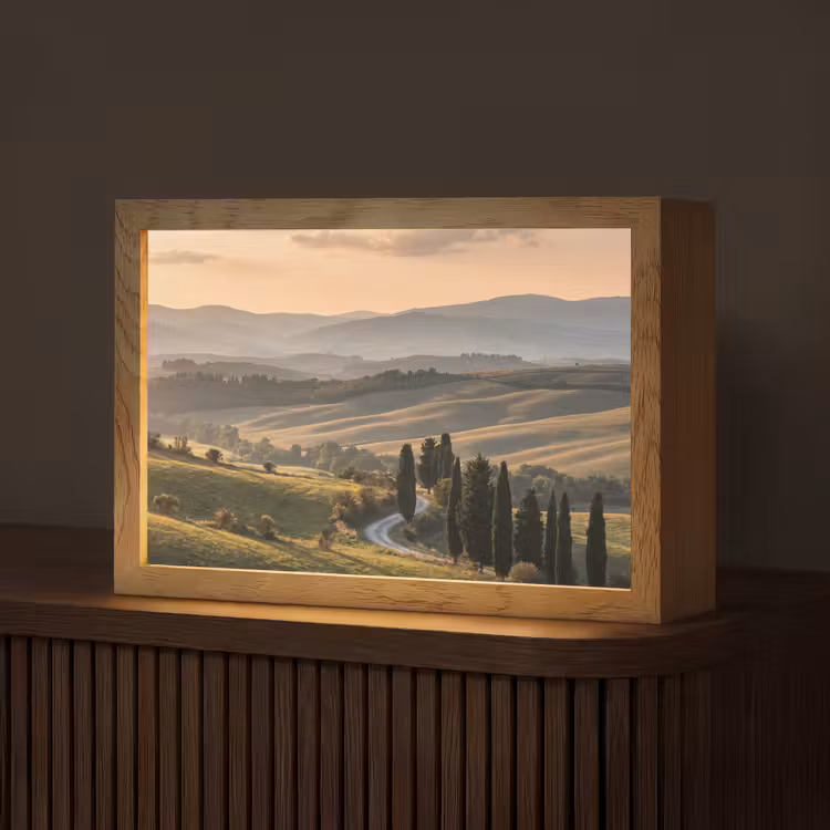 Toscaans - Landschap - Heuvels Light Box met kabel (Tafellamp) klein -z3d_website