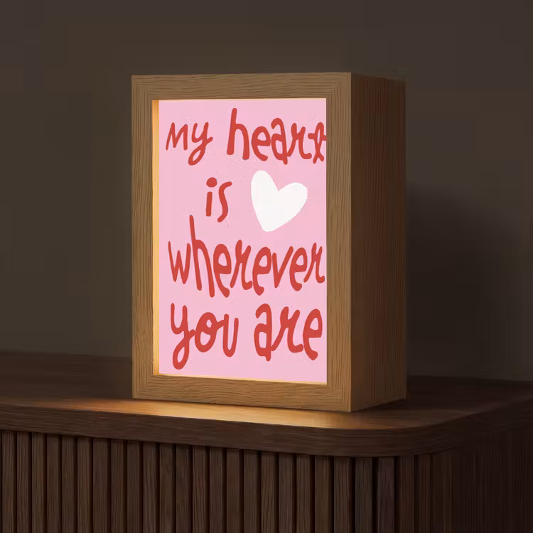 Valentijn - Hart - Liefde - Roze Light Box met kabel (Tafellamp) klein -z3d_website
