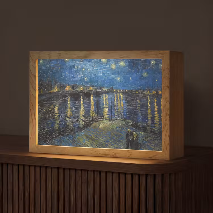 Van Gogh - Brug - Oude meesters Light Box met kabel (Tafellamp) klein -z3d_website