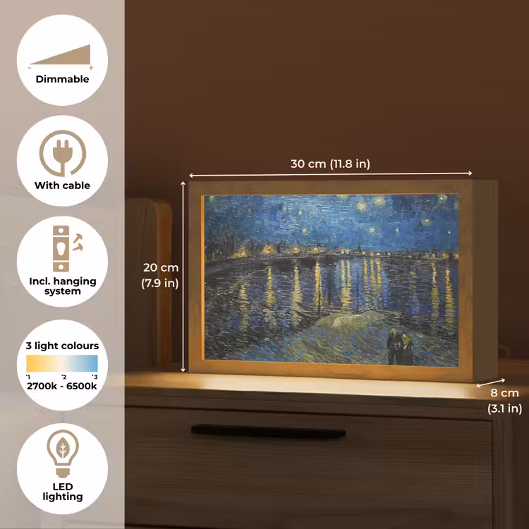 Van Gogh - Brug - Oude meesters Light Box met kabel (Tafellamp) klein -USP_EN