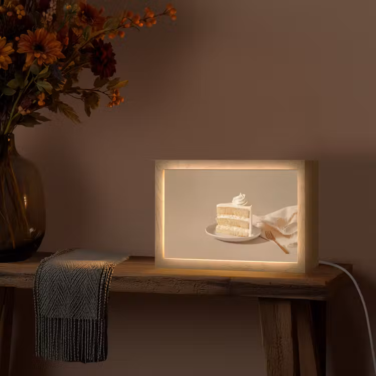 Vanilletaart - Cake - Romig Light Box met kabel (Tafellamp) klein -sfeer4