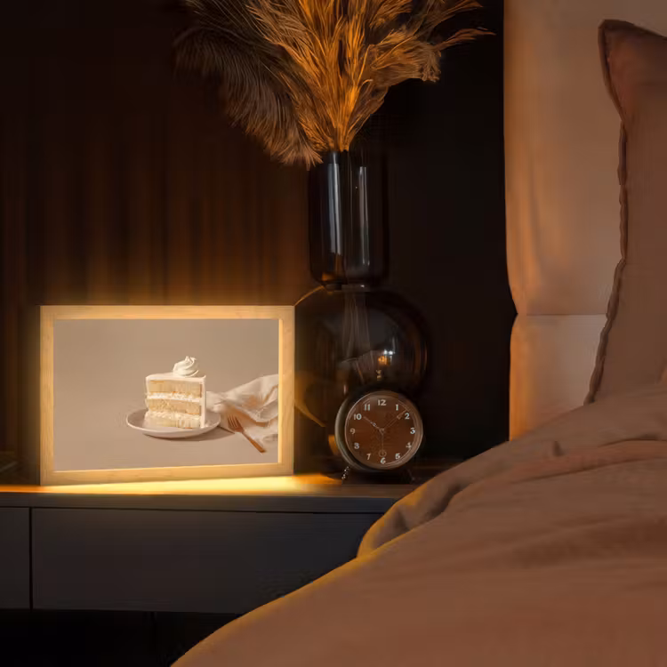 Vanilletaart - Cake - Romig Light Box met kabel (Tafellamp) klein -sfeer1
