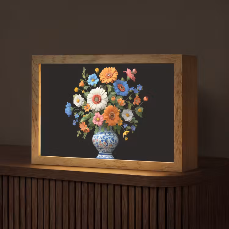 Vaas - Boeket - Bloemen - Kleur Light Box met kabel (Tafellamp) klein -z3d_website