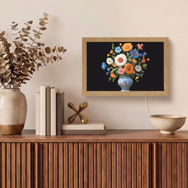 Vaas - Boeket - Bloemen - Kleur Light Box met kabel (Tafellamp) klein -sfeer2