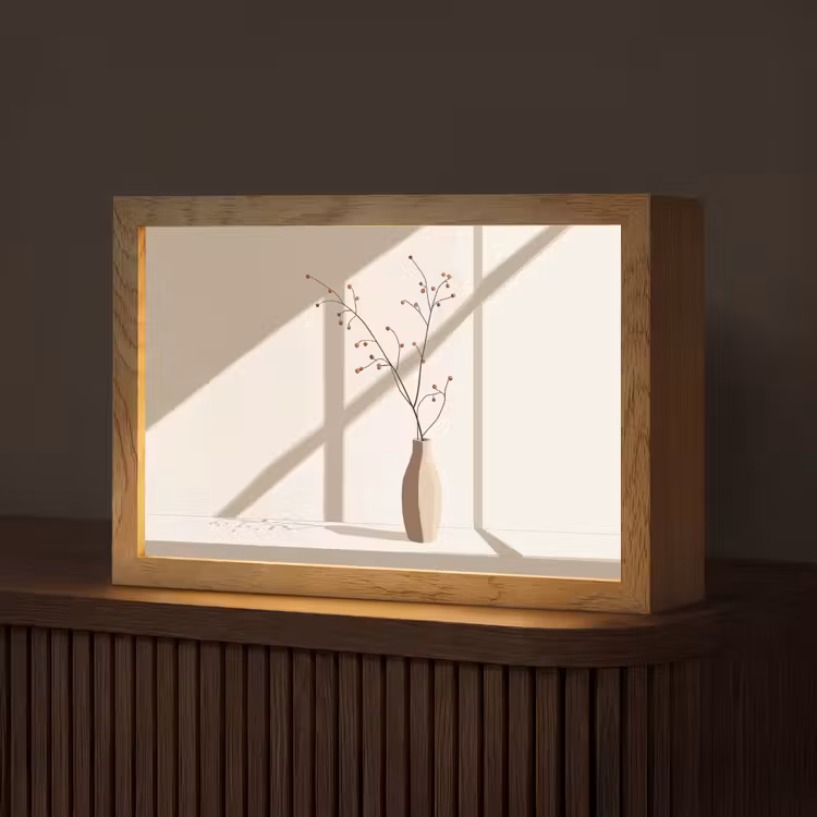 Vaas - Takken - Bessen - Minimalistisch Light Box met kabel (Tafellamp) klein -z3d_website
