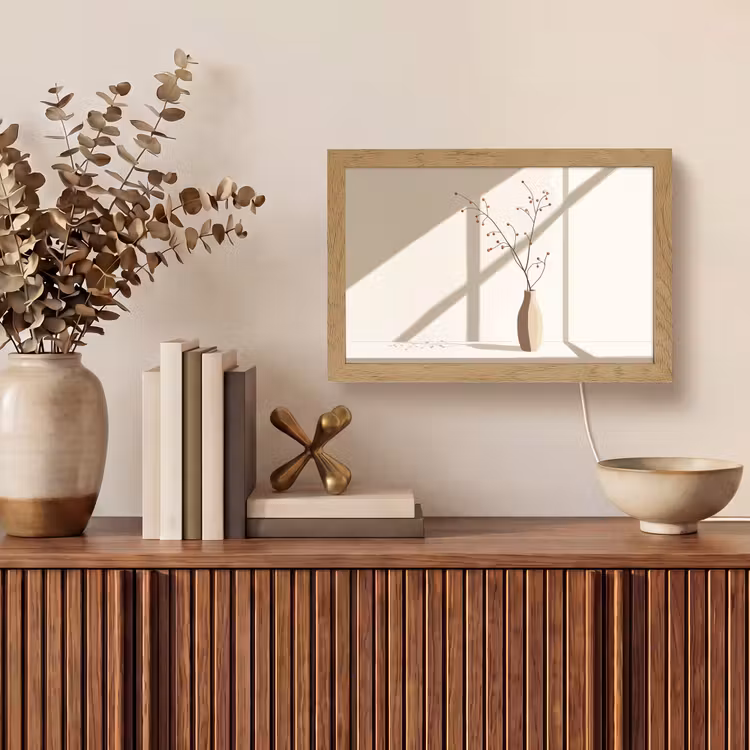 Vaas - Takken - Bessen - Minimalistisch Light Box met kabel (Tafellamp) klein -sfeer2