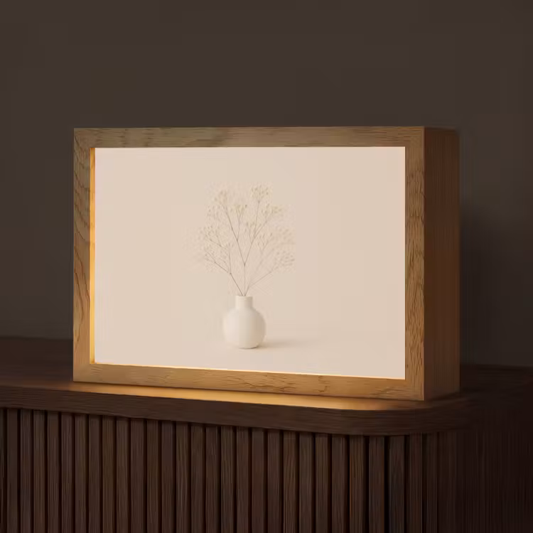Vaas - Takken - Bloemetjes - Wit Light Box met kabel (Tafellamp) klein -z3d_website