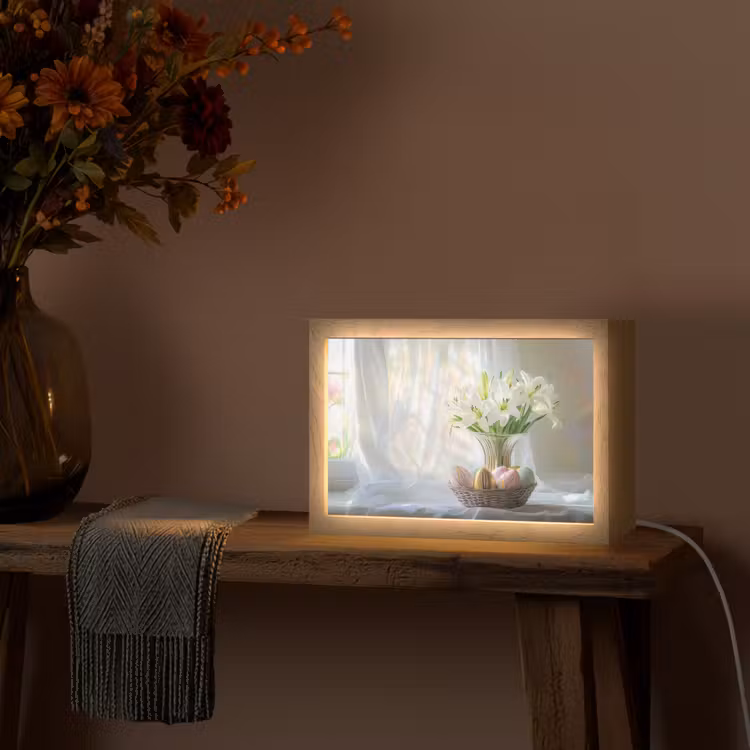 Vaas - Eieren - Bloemen Light Box met kabel (Tafellamp) klein -sfeer4