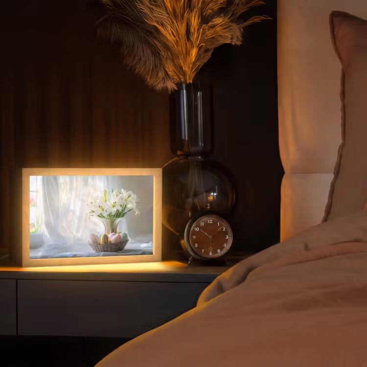 Vaas - Eieren - Bloemen Light Box met kabel (Tafellamp) klein -sfeer1