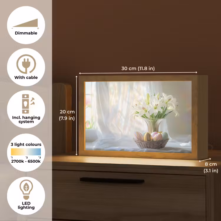 Vaas - Eieren - Bloemen Light Box met kabel (Tafellamp) klein -USP_EN