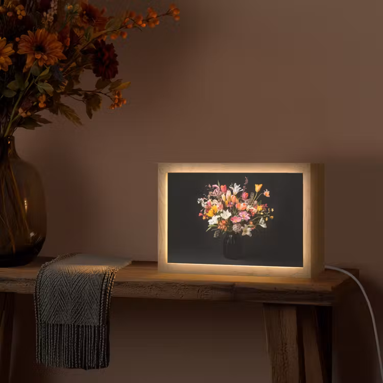 Vaas - Bloemen - Tulpen Light Box met kabel (Tafellamp) klein -sfeer4