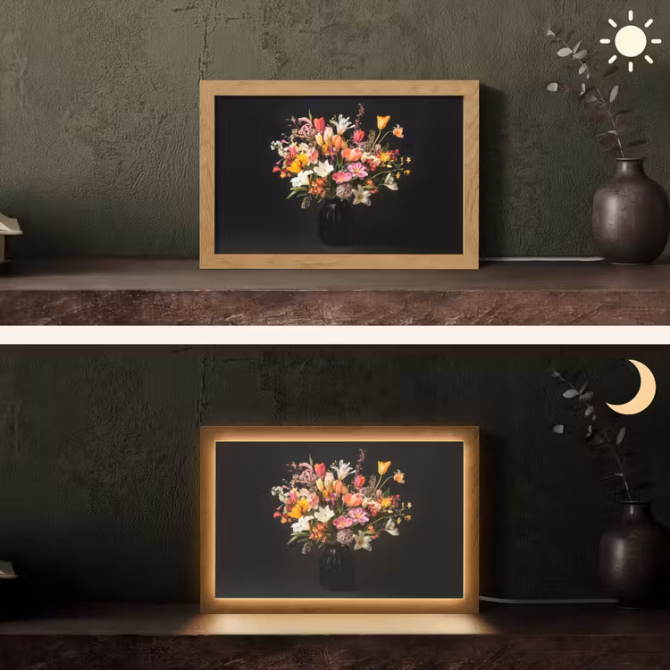 Vaas - Bloemen - Tulpen Light Box met kabel (Tafellamp) klein -sfeer3