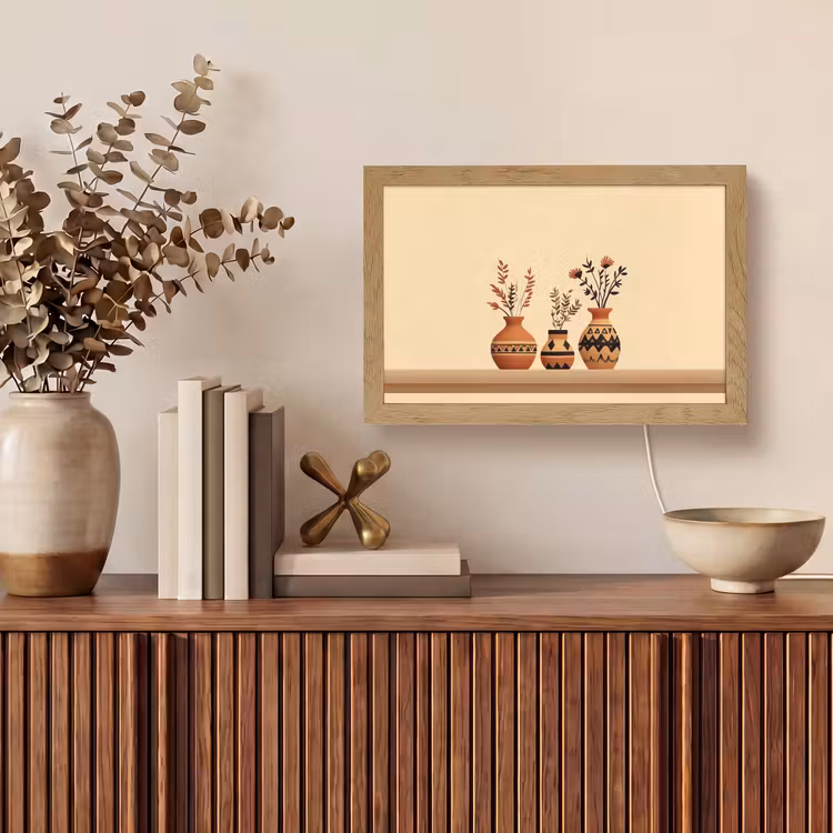 Vazen - Bloemen - Bladeren - Minimalistisch Light Box met kabel (Tafellamp) klein -sfeer2