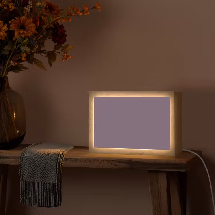 Velvet - Aubergine - Paars Light Box met kabel (Tafellamp) klein 924 -sfeer4