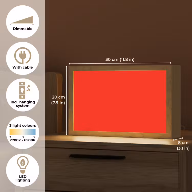 Vibrant - Vermilion - Rood Light Box met kabel (Tafellamp) klein 924 -USP_EN