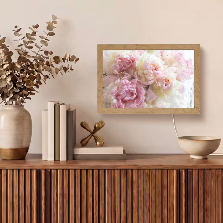 Vintage - Bloemen - Rozen - Natuur Light Box met kabel (Tafellamp) klein -sfeer2