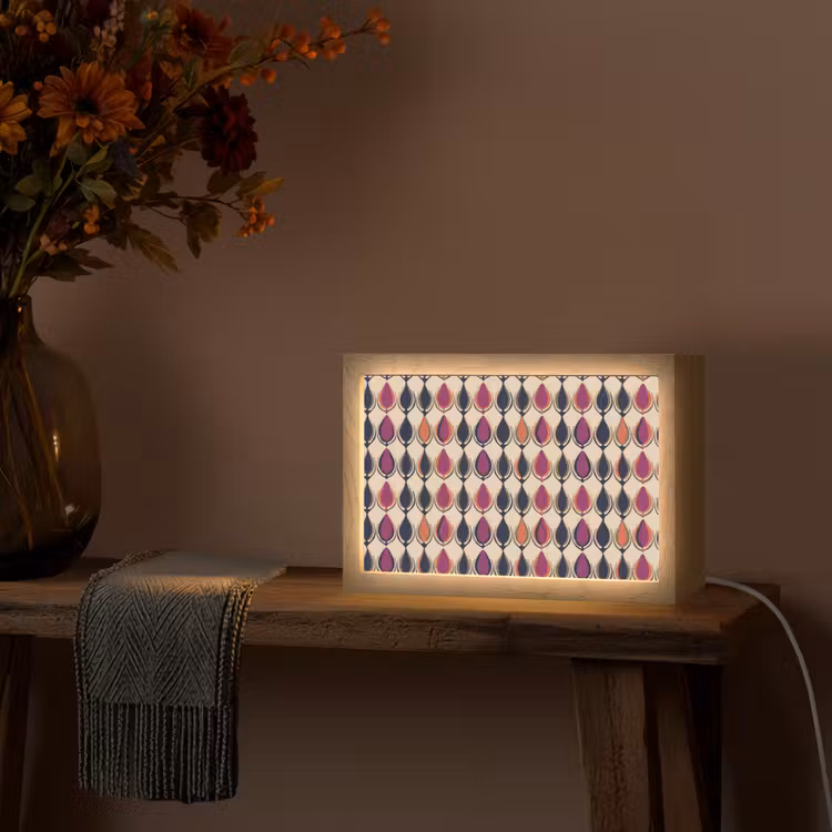 Vintage - Retro - Kleurrijk Light Box met kabel (Tafellamp) klein 924 -sfeer4