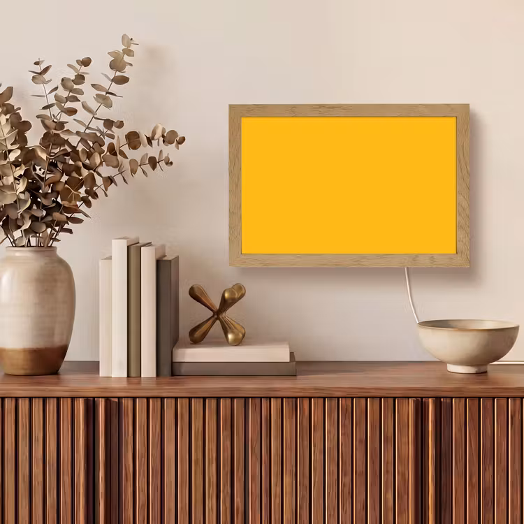 Vivid - Amber - Geel Light Box met kabel (Tafellamp) klein 924 -sfeer2