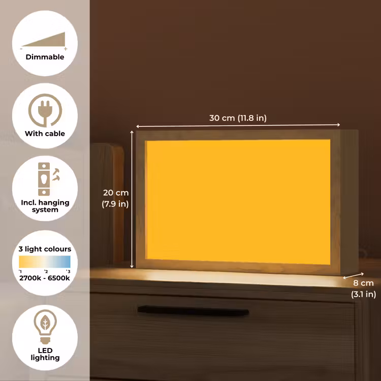 Vivid - Amber - Geel Light Box met kabel (Tafellamp) klein 924 -USP_EN