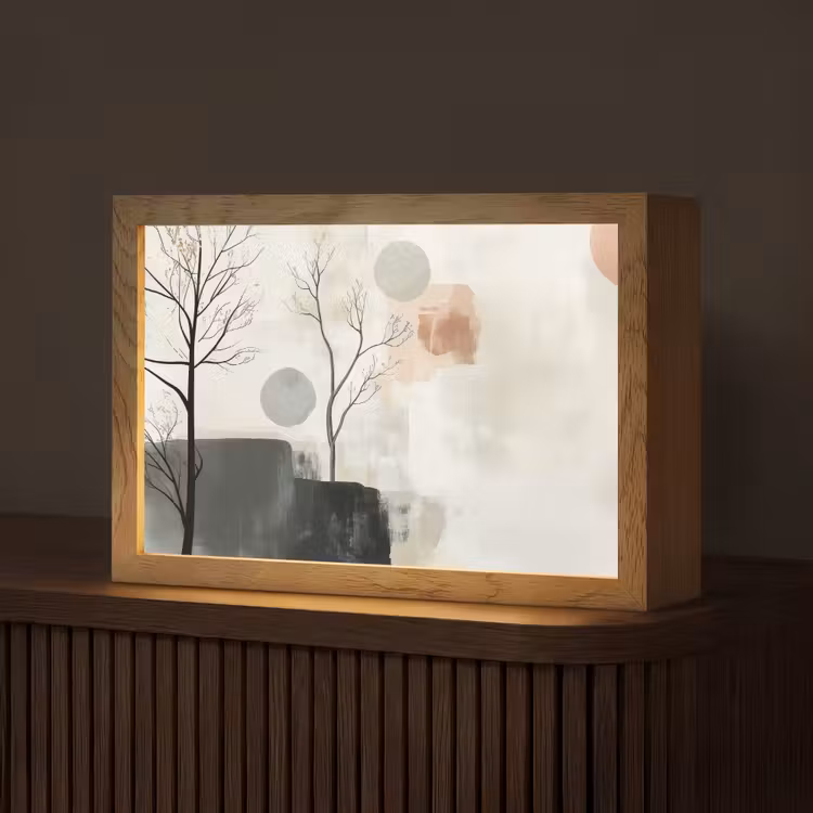 Wabi sabi - Beige - Plant Light Box met kabel (Tafellamp) klein -z3d_website