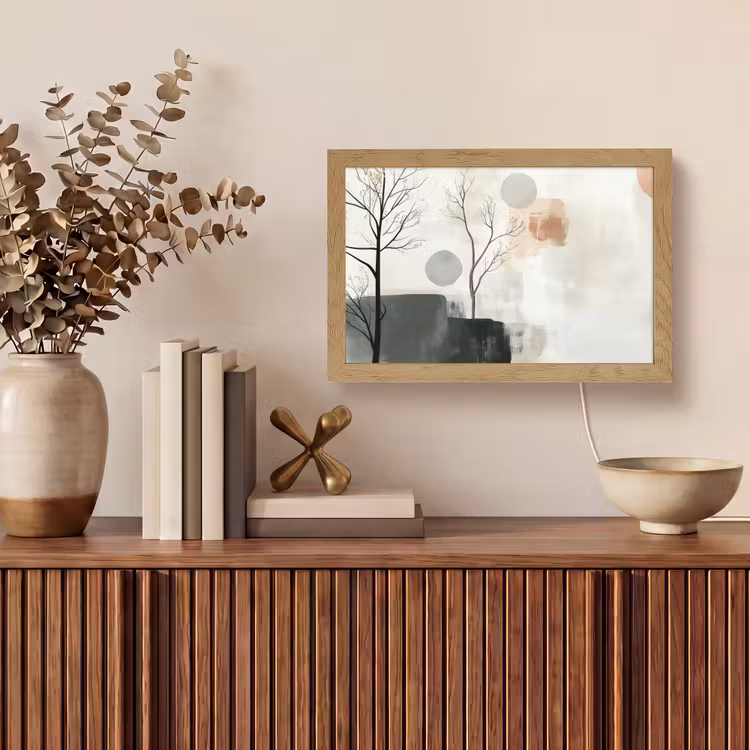 Wabi sabi - Beige - Plant Light Box met kabel (Tafellamp) klein -sfeer2