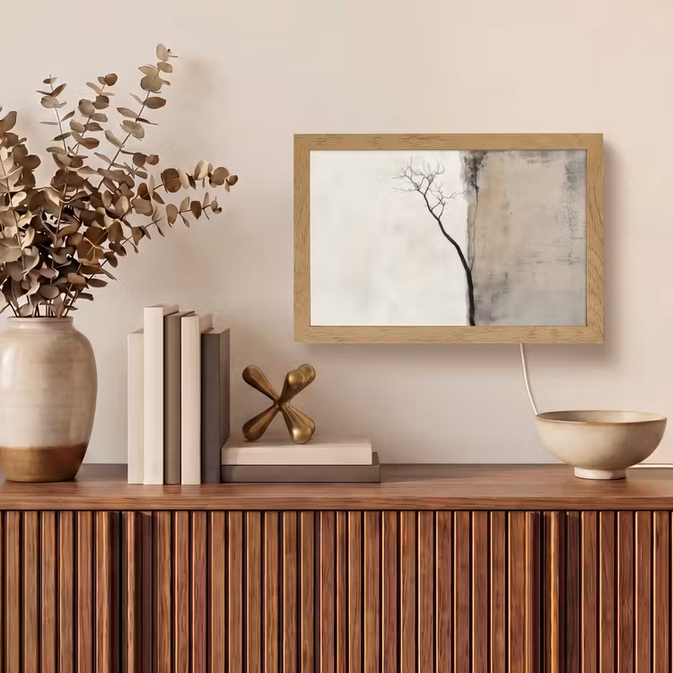 Wabi sabi - Plant - Beige Light Box met kabel (Tafellamp) klein -sfeer2