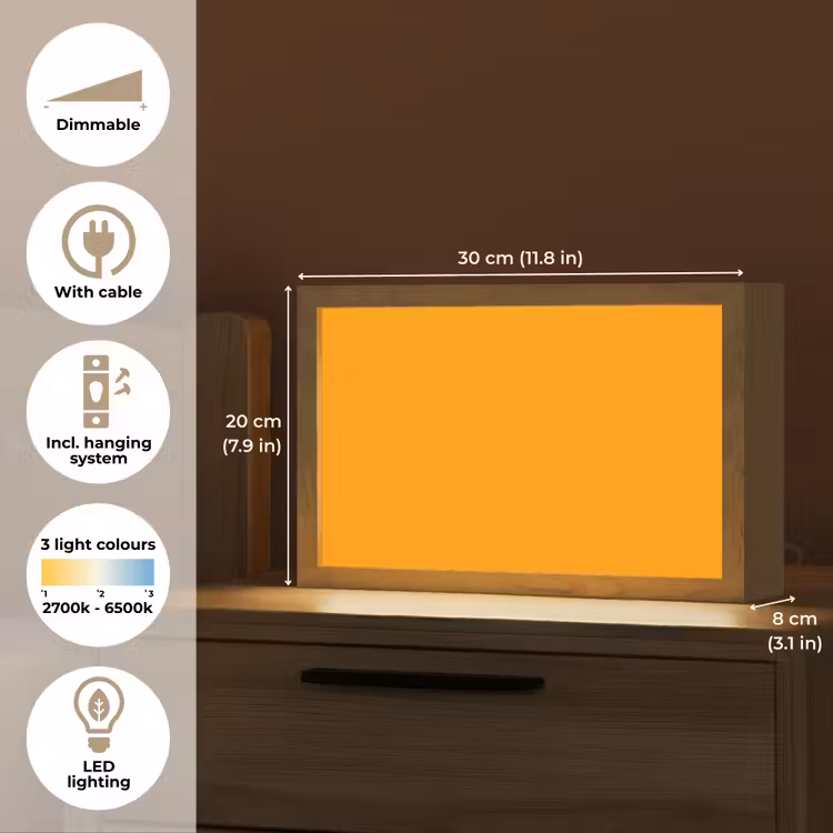 Warm - Ochre - Oranje Light Box met kabel (Tafellamp) klein 924 -USP_EN