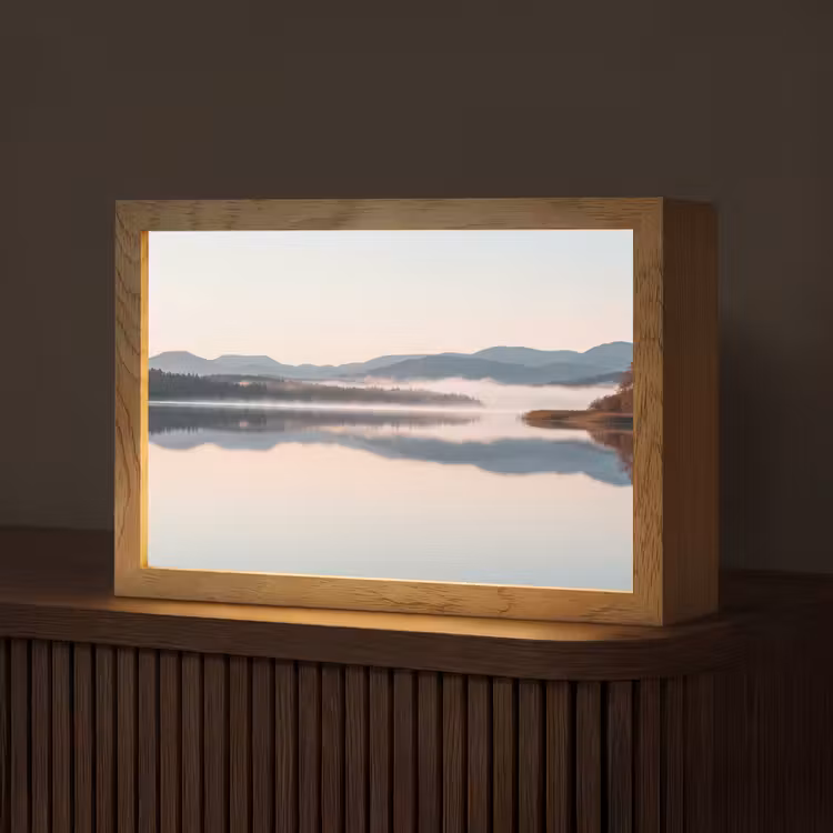 Water - Bomen - Mistlaag Light Box met kabel (Tafellamp) klein -z3d_website